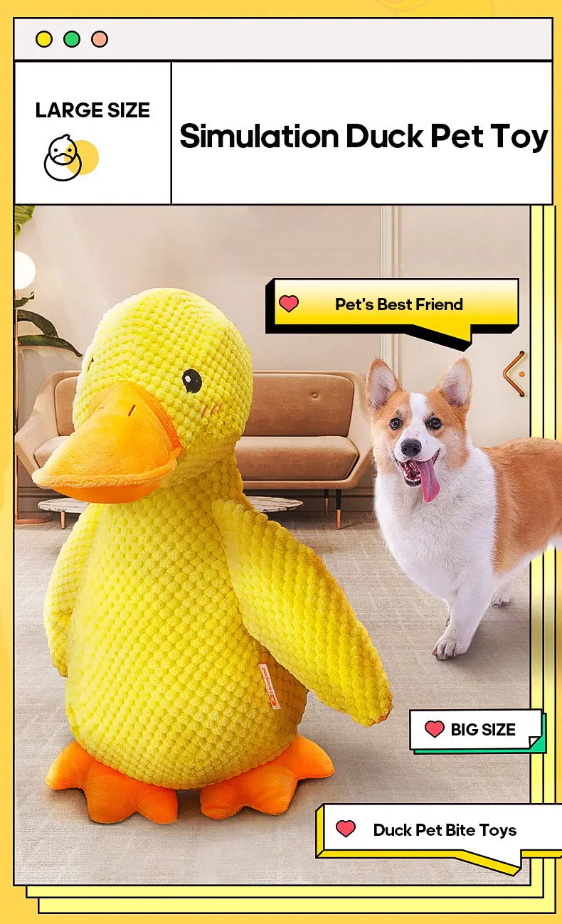 Dog Toy Stomping Duck Bite