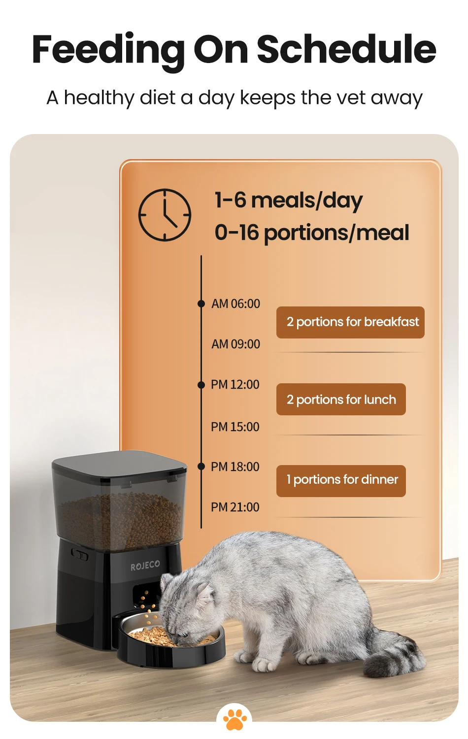 ROJECO Automatic Pet Feeder